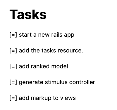 Simple Example Task Sorting